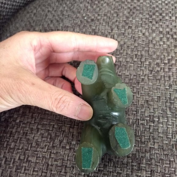 RARE Vintage 70s hand carved elephant figurine in nephrite jade - Picture 6 of 9